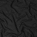 قماش كريب فيسكوز أسود مطبوع مع طبعات بيضاء بتصميم منقط - D11157