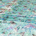 Multicolor Italian Premium silk chiffon dirac (makmal) fabric with velvet jacquard in floral design-D8654 Regal Fabrics