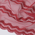 Crimson red nylon tulle fabric with same tone embroidery in floral design-D11753 Regal Fabrics
