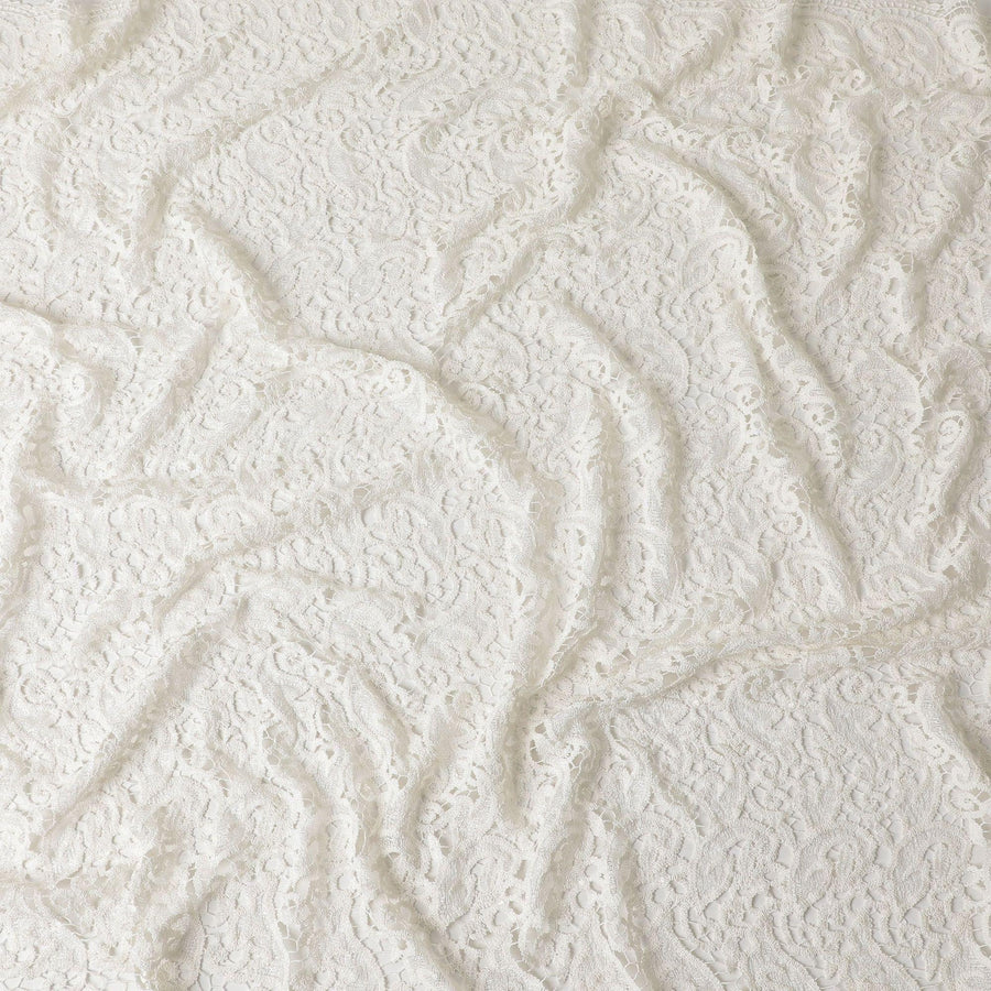 Off white guipure lace fabric in fancy design-D6046