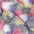 Multicolor premium pure silk chiffon garbasaar with neon green metallic lurex in floral design-D9553 Regal Fabrics