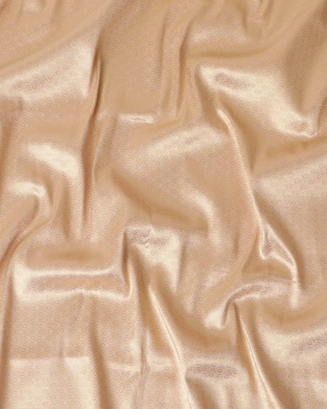 Flamingo pink silk brocade with gold metallic lurex in floral design-D11329 Regal Fabrics