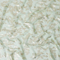 Mint green Premium pure silk chiffon fabric with gold metallic lurex in leaf design-D15447