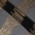 Black Premium pure French (Fransawi) silk chiffon fabric with gold metallic lurex in fancy design-D15641
