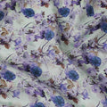 Powder blue blended cotton lawn fabric  with multicolor print in floral design: D-5671 Regal Fabrics