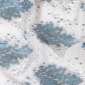 Rhino grey silk chiffon fabric with baby blue and copper metallic lurex in floral design-D8041