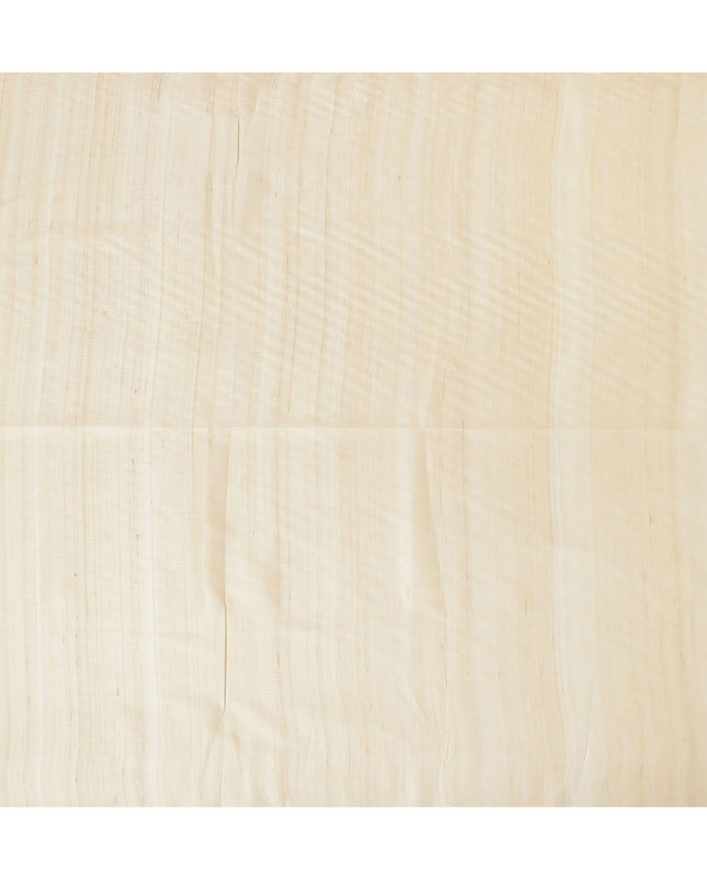 Beige plain blended tussar silk fabric-D12246
