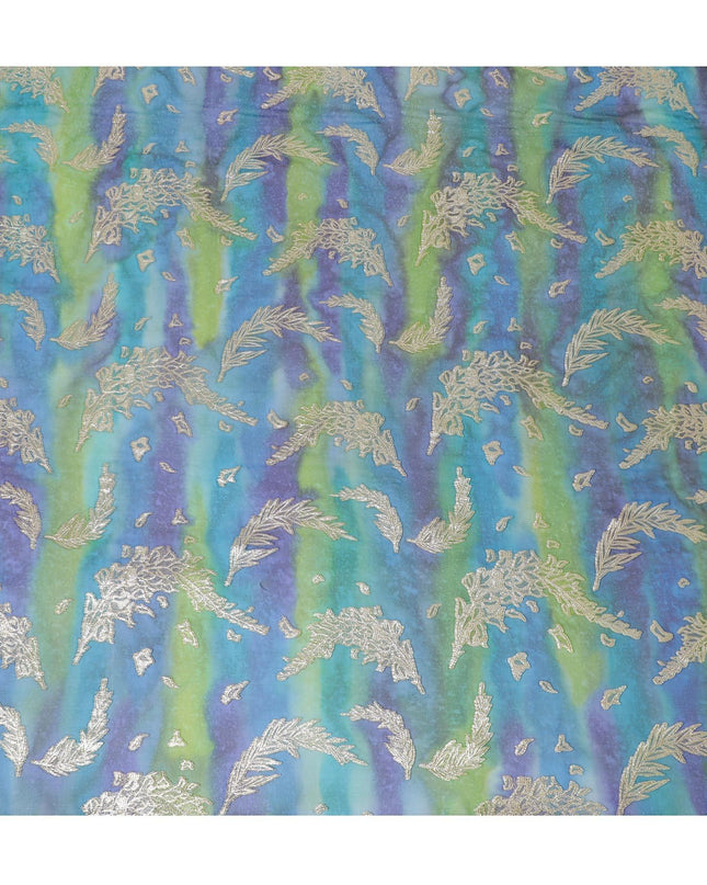 قماش شيفون حريري نقي فاخر متعدد الألوان مع لوركس معدني ذهبي بتصميم زهور-D14243