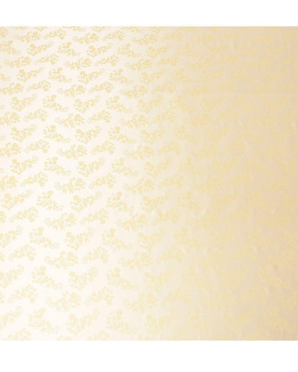 قماش ساتان حريري خالص فاخر باللون الذهبي مع جاكار معدني بنفس اللون بتصميم زهور -D14628