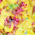 Sunflower yellow Italian Premium silk chiffon dirac (makmal) fabric with multicolor print and velvet jacquard in floral design-D8661 Regal Fabrics