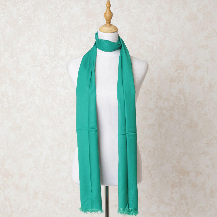 وشاح من القطن والبوليستر باللون الأخضر اليشم-D10713