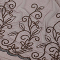 Pecan brown fancy net fabric with brown & black bead work in floral design Regal Fabrics