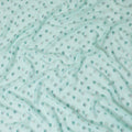 Vista green premium pure French (Fransawi) silk chiffon fabric with same tone, beige viscose having gold and silver metallic lurex in abstract design-D14231
