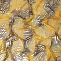 Multicolor Premium pure silk chiffon garbasaar with gold metallic lurex in Leaf design-D11524 Regal Fabrics