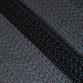 Dark navy blue premium pure French (Fransawi) silk chiffon fabric with teal green, blue and purple viscose in dot design-D14223