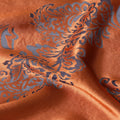 Rusty orange premium pure burnout silk chiffon fabric in floral design-D13113