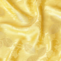 Tuscany yellow Premium pure silk crepe fabric with same tone jacquard and gold metallic lurex in dot design-D14634 - Regal Fabrics
