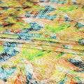 Multicolor Italian Premium silk chiffon dirac (makmal) fabric with velvet jacquard in floral design-D8655 Regal Fabrics
