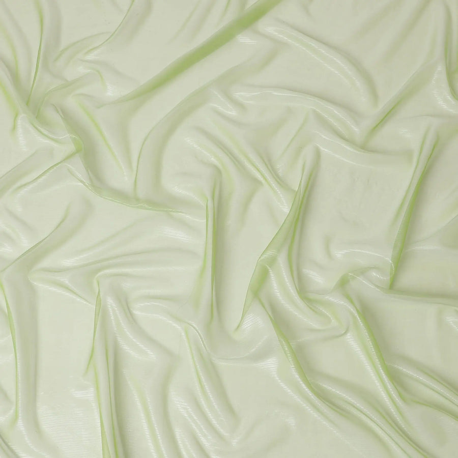 Pastel green plain French lame silk chiffon fabric with shiny finish-D6483 Regal Fabrics