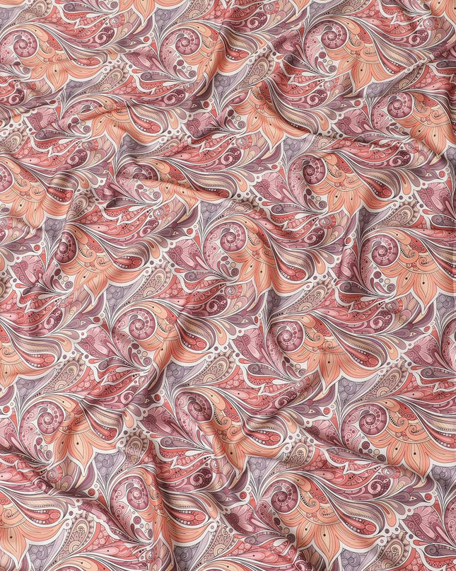 Multicolor synthetic modal satin fabric in abstract design-D15019 Regal Fabrics