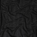 Black synthetic chiffon fabric with same tone embroidery in fancy design-D11785
