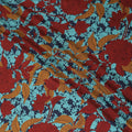 Blue premium Italian viscose fabric with multicolor print in floral design-D12532