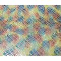 قماش شيفون من الحرير الخالص متعدد الألوان مع لوريكس معدني ذهبي بتصميم مربعات -D11413