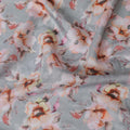 Cloud grey blended viscose fabric with multicolor print in floral design-D13310