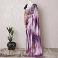 Multicolor printed synthetic satin saree having stone work in fancy deisgn-D15516