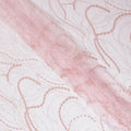 Baby pink nylon tulle fabric with same tone embroidery, sequins and bead work in fancy design-D13969