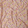 Mustard yellow blended viscose fabric with multicolor print in floral design-D13313 Regal Fabrics