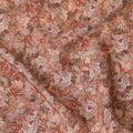 Light peach viscose crepe fabric with multicolor print in floral design-D15649