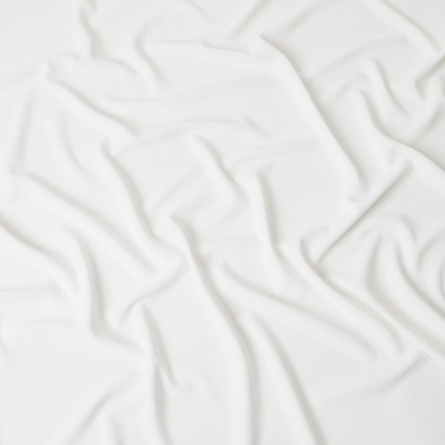 Ecru polyester pique fabric in self design-D6969