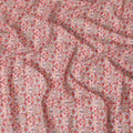 Light pink blended cotton silk fabric with multicolor embroidery in floral design-D15469