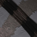 Black Premium pure French (Fransawi) silk chiffon fabric with copper brown metallic lurex in fancy design-D15642