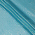 Sky blue Premium pure silk chiffon fabric with gold metallic lurex in stripe design-D12434