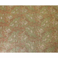 Olive green silk organza fabric with maroon and neon green metallic jacquard in fancy design-D14029 Regal Fabrics