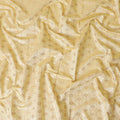 Golden yellow silk brocade with gold metallic lurex in abstract design-D11328