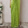 Mint green to Kelly green Premium pure French chantilly lace saree in ombre design-D14606 Regal Fabrics