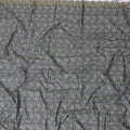 Charcoal grey blue Premium pure 100% Swiss cotton voile (Sudanese Thobe) fabric with white and gold embroidery having stone work in fancy design-D13793