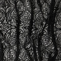 Black lace fabric with same tone embroidery in fancy design-D5977