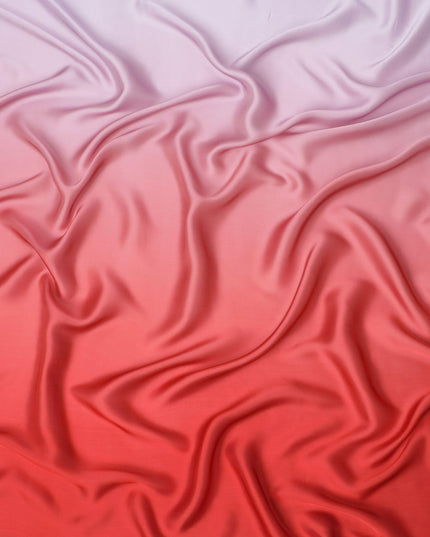 Light lavender to brick red Premium pure silk chiffon fabric in ombre design-D13391