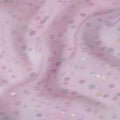 Lavender pink premium pure silk chiffon fabric with multicolor metallic lurex in dot design-D10423 Regal Fabrics