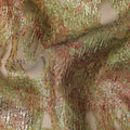 Olive green silk organza fabric with maroon and neon green metallic jacquard in fancy design-D14029 Regal Fabrics