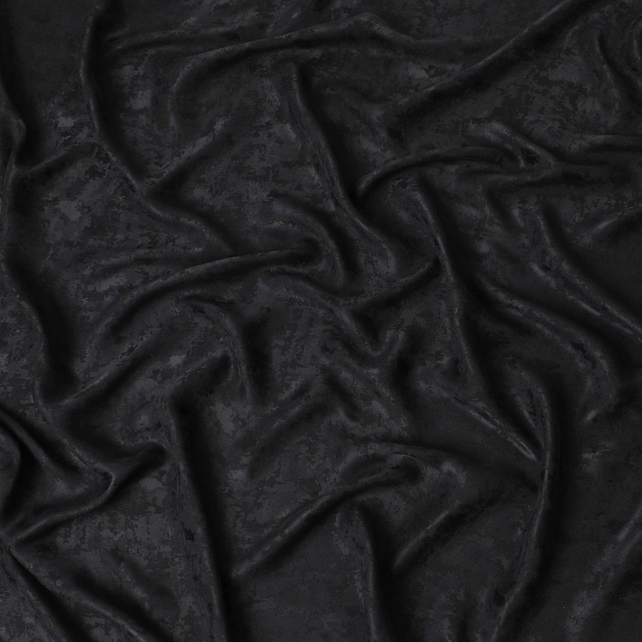 Black 100% biodegradable cupro fabric with same tone jacquard in self design-D6982