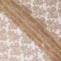 Pale brown, multicolor premium metallic French chantilly lace in floral design-D12303