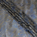 Multicolor premium pure silk chiffon fabric with gold metallic lurex in abstract design-D14081 Regal Fabrics