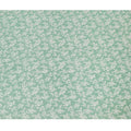 Mint green cotton voile fabric with beige and off white print in floral design-D14839