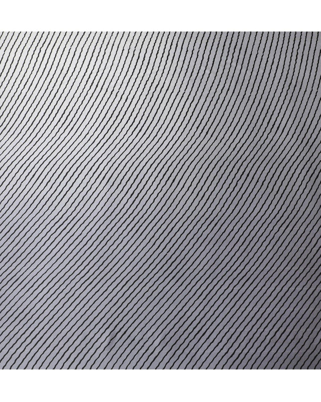 Iron grey premium pure silk satin fabric with black print in fancy design-D12513