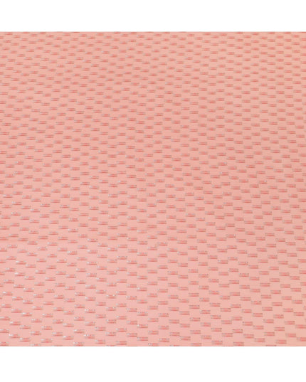 قماش شيفون حريري فرنسي (فرنساوي) فاخر من سمك السلمون والخوخ مع نفس اللون من الفسكوز والوركس المعدني الذهبي والفضي بتصميم فاخر - D14220